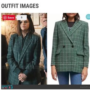House Of Harlow 1960 Green Plaid Blazer